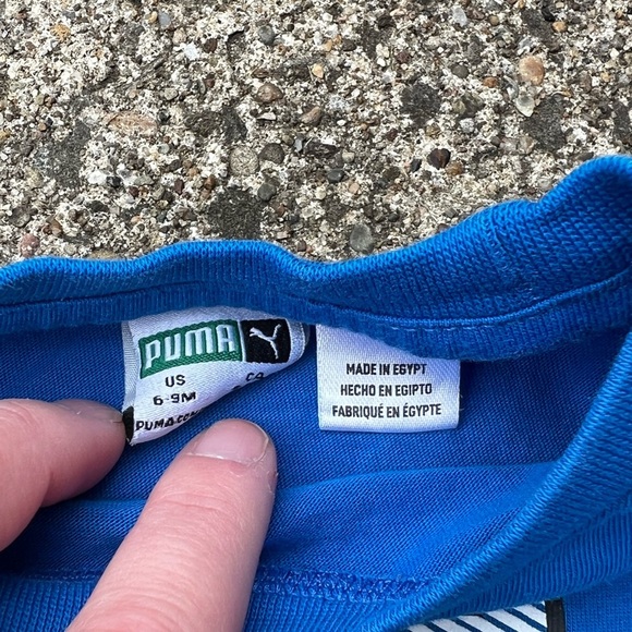 Baby Infant 6-9M Puma Blue Long Sleeve Tee with Graphic Design - Picture 3 of 3